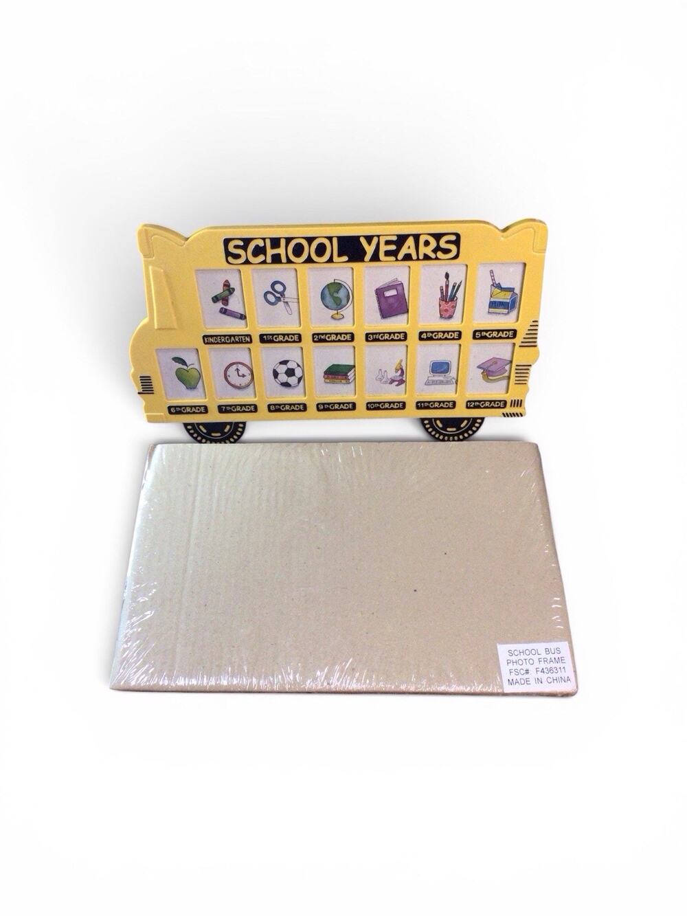 NEW SEASONS School Bus Picture Frame "SCHOOL YEARS" K-12 ~ Hang or Display~New!